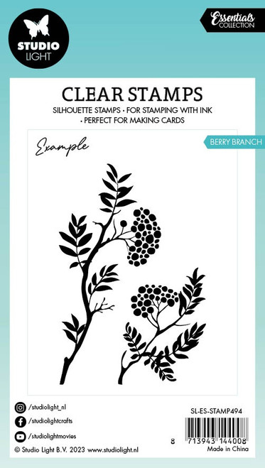 2 Pack Studio Light Essentials Clear Stamp-Nr. 494, Berry Branch SSAMP494