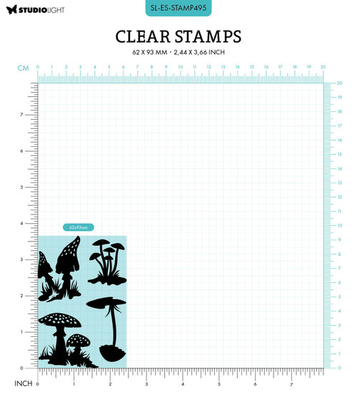 2 Pack Studio Light Essentials Clear Stamp-Nr. 495, Mushrooms SSAMP495