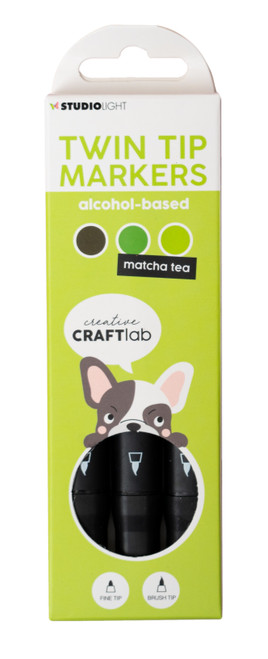 3 Pack - Studio Light Essentials Alcohol Marker-Nr. 10, Matcha Tea - ESMARK10 - 8713943139172