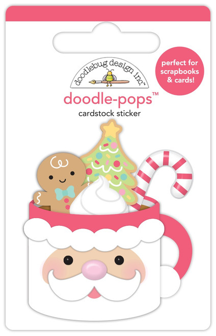 6 Pack Doodlebug Doodle-Pops 3D Stickers-Gingerbread Kisses Christmas Cocoa DB8293 - 842715082939