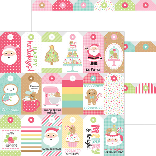 25 Pack Gingerbread Kisses Double-Sided Cardstock 12"X12"-Seasons Greetings DBGBK12-8330 - 842715083301
