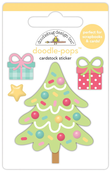 6 Pack Doodlebug Doodle-Pops 3D Stickers-Gingerbread Kisses Deck The Halls DB8295 - 842715082953