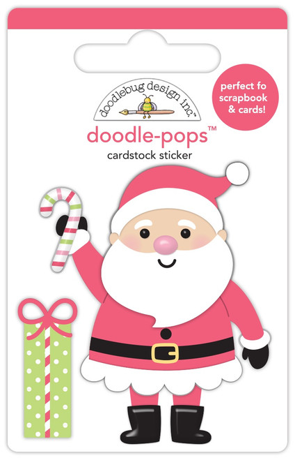 6 Pack Doodlebug Doodle-Pops 3D Stickers-Gingerbread Kisses Hello Santa DB8294 - 842715082946
