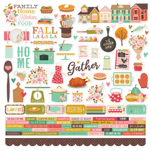 4 Pack Simple Stories Cardstock Stickers 12"X12"-What's Cookin'? WC21101 - 810112385571