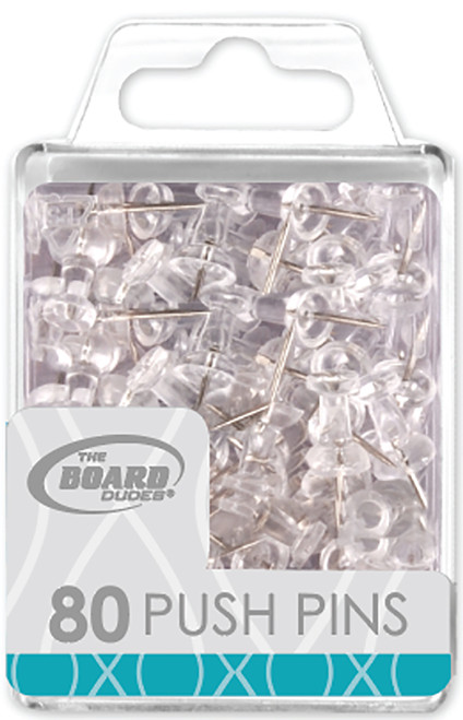 6 Pack Board Dudes Push Pins 80/Pkg-Clear CYC99 - 714963025290