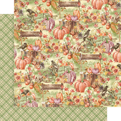 15 Pack Hello Pumpkin Double-Sided Cardstock 12"X12"-Farmers Market HP450-2711 - 810070164560