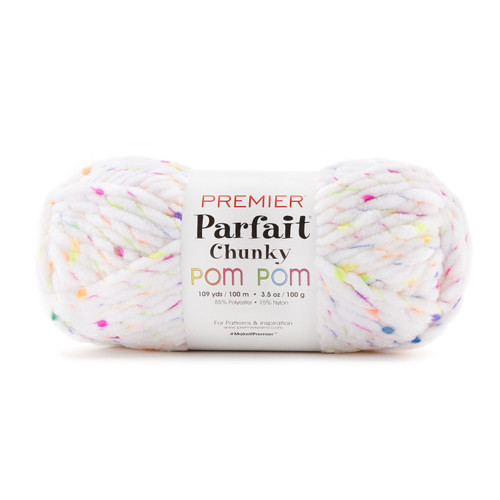 3 Pack - Premier Parfait Chunky Pom Pom Yarn-Let's Glow - 2107-01 - 840166823453