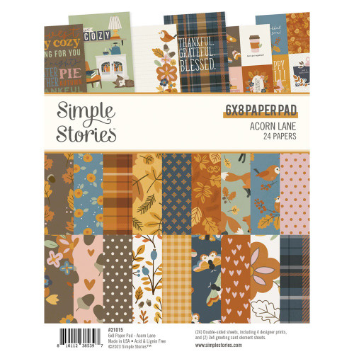2 Pack Simple Stories Double-Sided Paper Pad 6"X8" 24/Pkg-Acorn Lane AL21015 - 810112385397