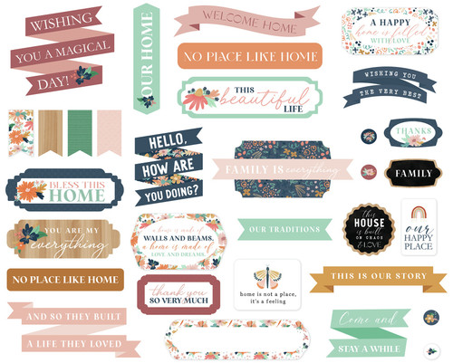 3 Pack - Carta Bella Cardstock Ephemera-Titles & Phrases, At Home - AH339032