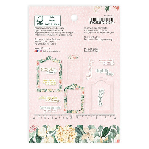 3 Pack - Flowerish Ephemera Cardstock Die-cuts 12/Pkg-Frames & Words - P13FLO37 3 Pack - Flowerish Ephemera Cardstock Die-cuts 12/Pkg-Frames & Words - P13FLO37