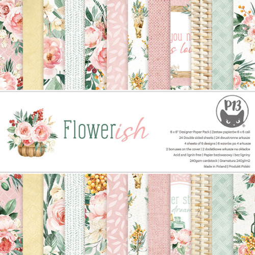 2 Pack P13 Double-Sided Paper Pad 6"X6"-Flowerish P13FLO09 - 5905523082272