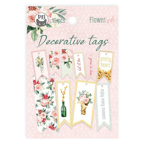 4 Pack Flowerish Double-Sided Cardstock Tags 10/Pkg-#02 P13FLO22 - 5905523082340