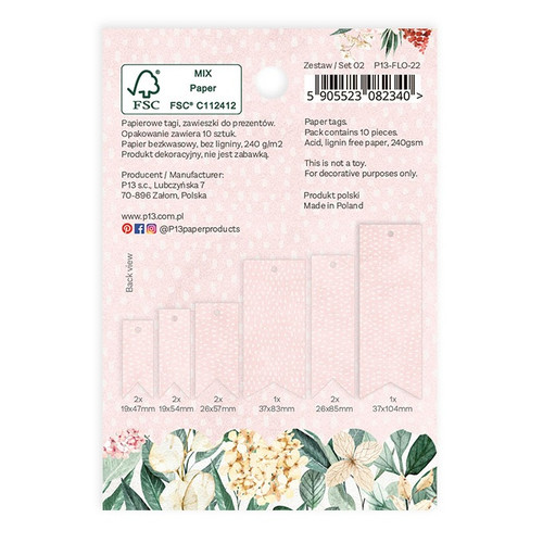 4 Pack Flowerish Double-Sided Cardstock Tags 10/Pkg-#02 P13FLO22