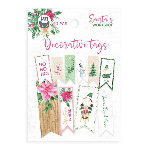 4 Pack Santa's Workshop Double-Sided Cardstock Tags 10/Pkg-#02 P13SAN22 - 5904619327815