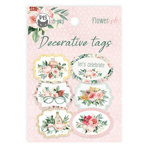 4 Pack Flowerish Double-Sided Cardstock Tags 6/Pkg-#04 P13FLO24 - 5905523082364