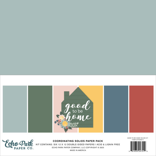 3 Pack Echo Park Solids Collection Kit 12"X12"-Good To Be Home TH336015 - 691835247519