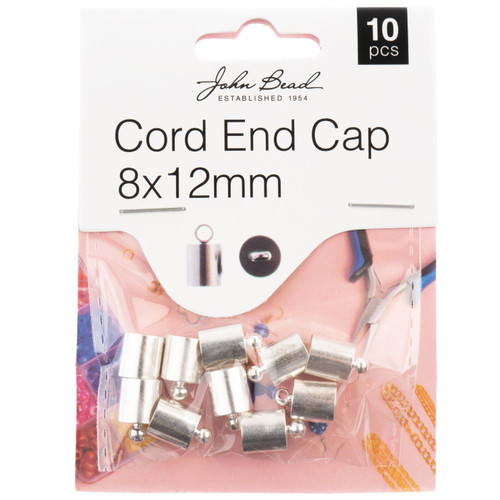 3 Pack - John Bead Cord End Cap 8x12mm 10/Pkg-Silver - 1401178 - 665772231955