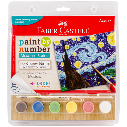 3 Pack - Faber-Castell Museum Series Paint By Number Kit 6"X8"-The Starry Night - PBNMS-14301 - 092633303450