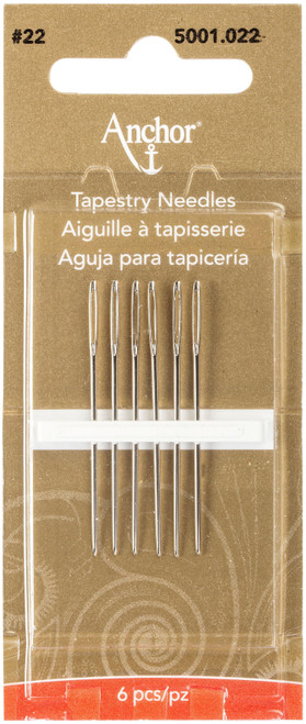 6 Pack - Anchor Tapestry Hand Needles 6/Pkg-Size 22 - 5001-022 - 073650072505