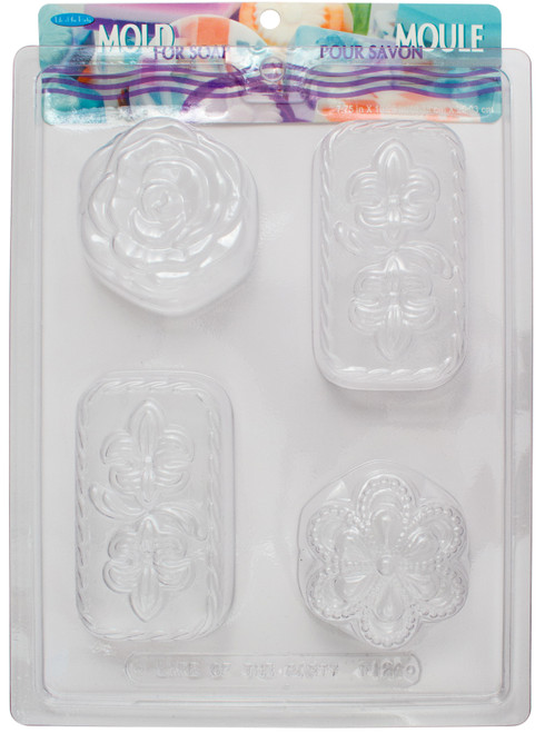 6 Pack - Life Of The Party Soap Mold 7.75"X10.25"-4 Cavity - Flowers - 151-80124 - 649979801241