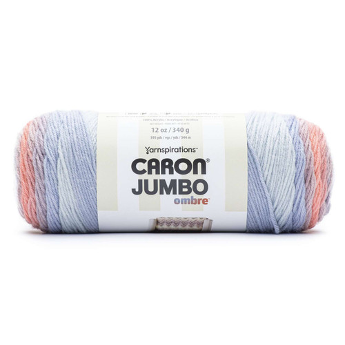 2 Pack - Caron Jumbo Print Ombre Yarn-Blush & Blue - 296619-19014 - 057355497849