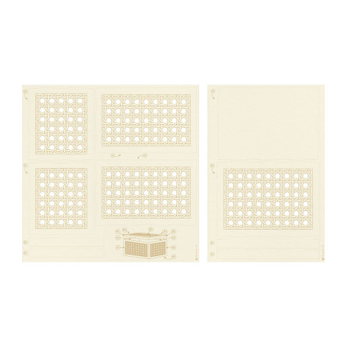 3 Pack - Flowerish Light Chipboard Shaker Base 6"X8"-Rattan Box - P13FLO48 3 Pack - Flowerish Light Chipboard Shaker Base 6"X8"-Rattan Box - P13FLO48