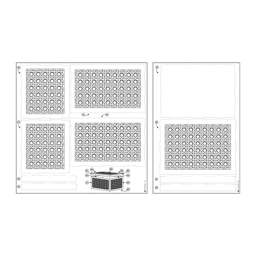 3 Pack - Flowerish Light Chipboard Shaker Base 6"X8"-Rattan Box - P13FLO48 3 Pack - Flowerish Light Chipboard Shaker Base 6"X8"-Rattan Box - P13FLO48