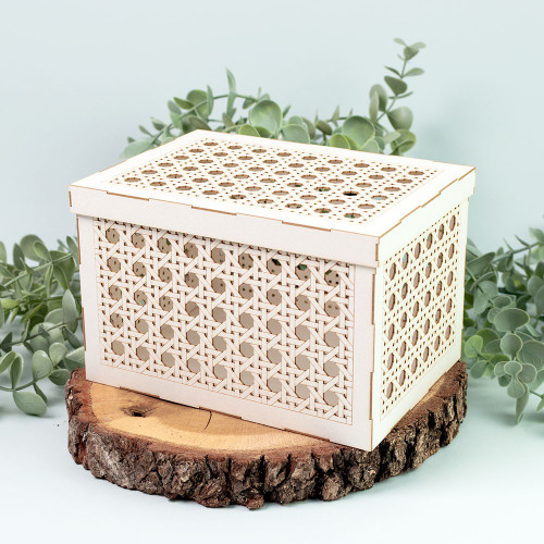 3 Pack - Flowerish Light Chipboard Shaker Base 6"X8"-Rattan Box - P13FLO48 3 Pack - Flowerish Light Chipboard Shaker Base 6"X8"-Rattan Box - P13FLO48