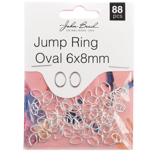 3 Pack - John Bead Jump Ring Oval 8x6mm 88/Pkg-Silver - 1401024 - 665772203198