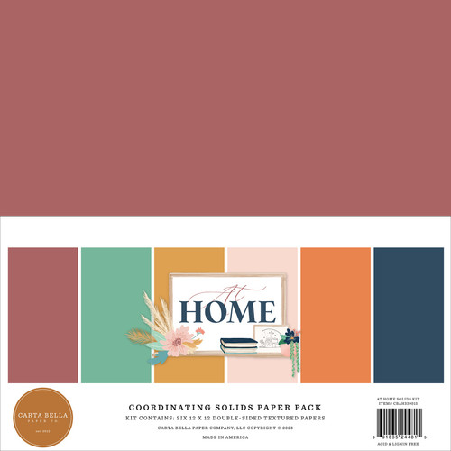 3 Pack Carta Bella Solids Collection Kit 12"X12"-At Home AH339015 - 691835244815