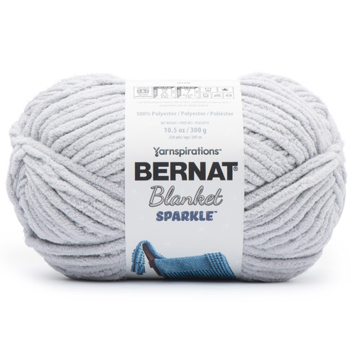 2 Pack - Bernat Blanket Sparkle Yarn-Moon Gray - 161270-70011 - 057355480650