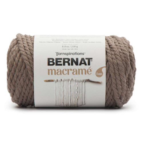 3 Pack - Bernat Macrame Yarn-Gray Brown - 166066-66003 - 057355486294
