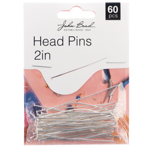 3 Pack John Bead Head Pins 2in 20ga (0.032) 60/Pkg-Silver 1401019 - 665772203143