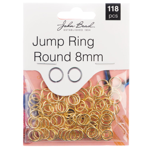 3 Pack John Bead Jump Ring Round 8mm 118/Pkg-Gold 1401036 - 665772203310