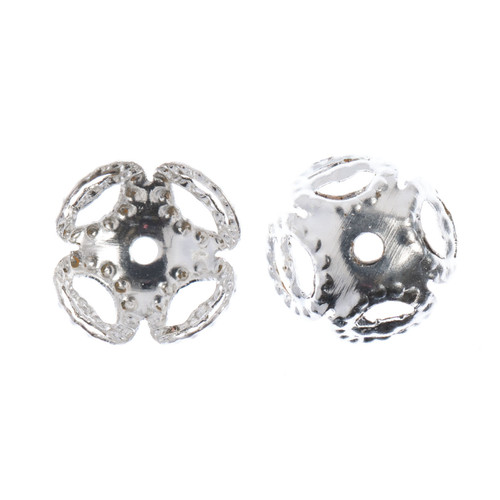 3 Pack - John Bead Bead Cap 8mm 48/Pkg-Silver - 1401028