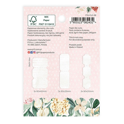3 Pack Flowerish Ephemera Cardstock Die-cuts 9/Pkg-Tickets P13FLO38