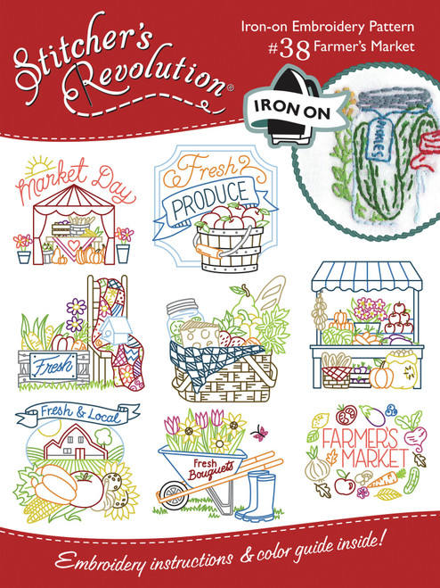 6 Pack Stitcher's Revolution Iron-On Transfers-Farmer's Market SR2-SR38 - 043272200389