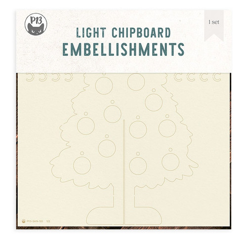 3 Pack Santa's Workshop Light Chipboard 3D Base 8"X8"-Christmas Tree P13SAN50 - 5905523081558