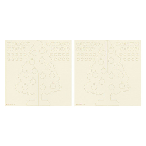 3 Pack Santa's Workshop Light Chipboard 3D Base 8"X8"-Christmas Tree P13SAN50