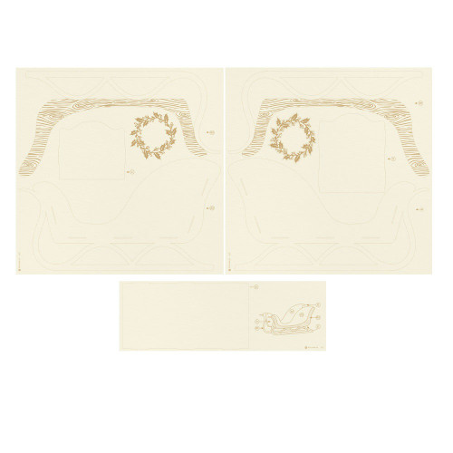 3 Pack - Santa's Workshop Light Chipboard 3D Base 12"X12"-Sleigh - P13SAN51