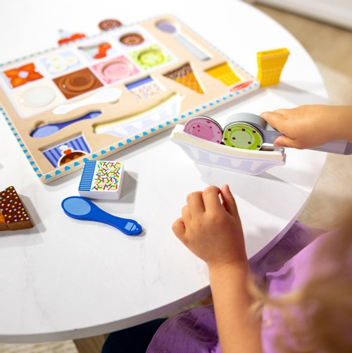 3 Pack - Melissa & Doug Wooden Play Puzzle 16pcs-Ice Cream - MD31006