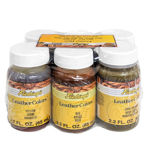 Fiebings Leather Dye 2oz 6/Pkg-Assorted - F2120-06 - 870192012613