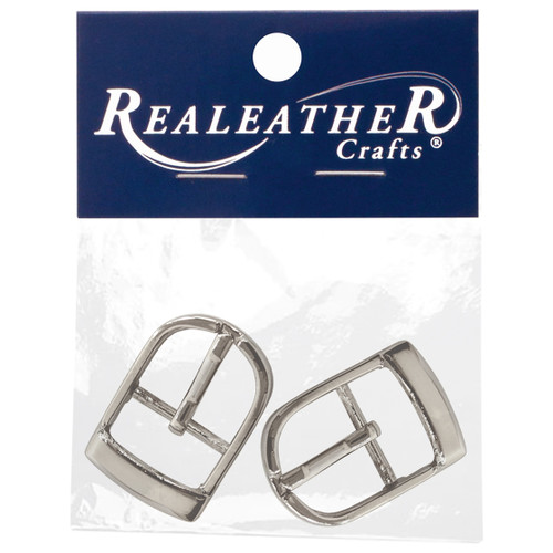3 Pack Realeather Belt Buckle 3/4" 2/Pkg-Nickel BU142602 - 870192015553