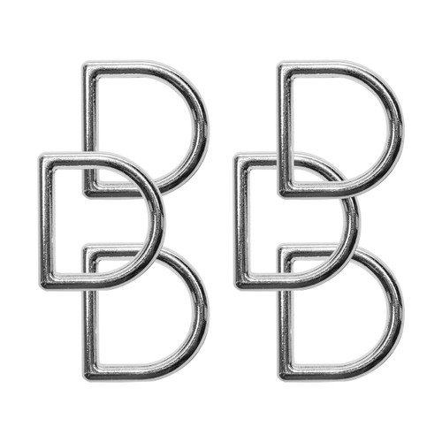 3 Pack - Realeather(R) Crafts D-Ring 3/4" 6/Pkg-Nickel - BHD07506