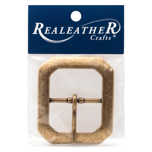3 Pack - Realeather(R) Crafts Clipped Corner Belt Buckle-Antique Brass - BU183011 - 870192017427