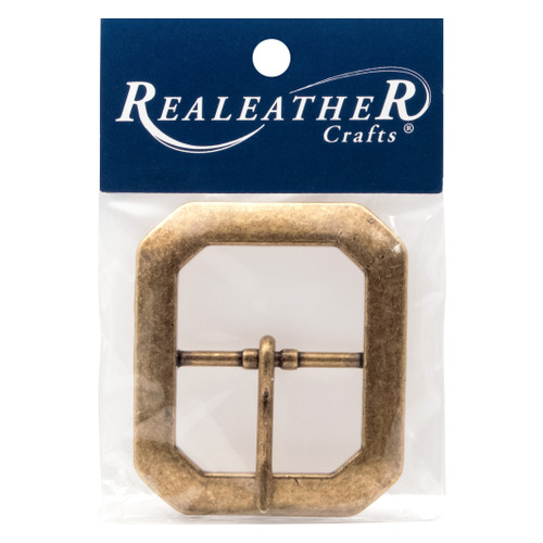 3 Pack Realeather Clipped Corner Belt Buckle-Antique Brass BU183011 - 870192017427