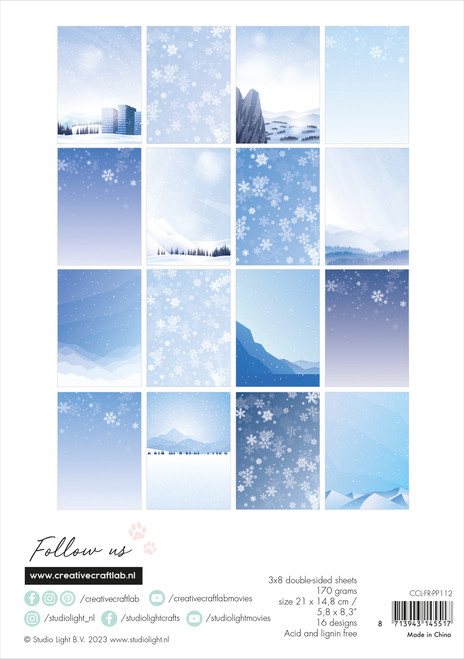 Studio Light Friendz Paper Pad-Nr. 112, Snowflake Kisses LFRPP112