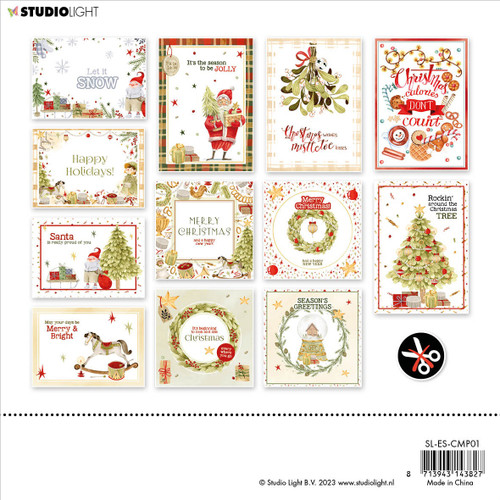 Studio Light Card Making Pad 7.87"X7.87"-Nr. 01, Season's Greetings LESCMP01