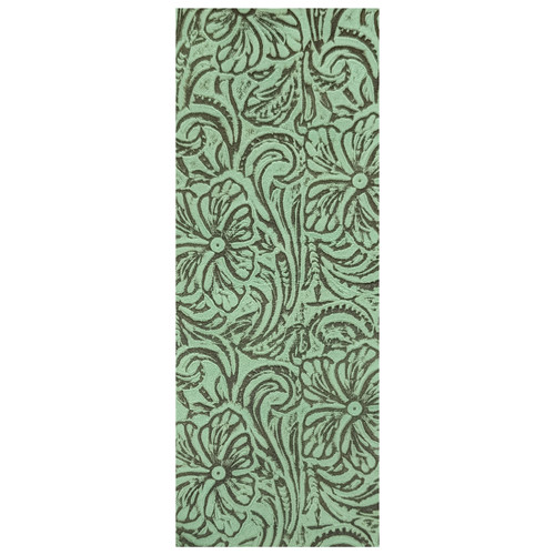 3 Pack - Realeather(R) Crafts Printed Leather Trim 9"X3"-Turquoise Desert Flower - C0903P-695