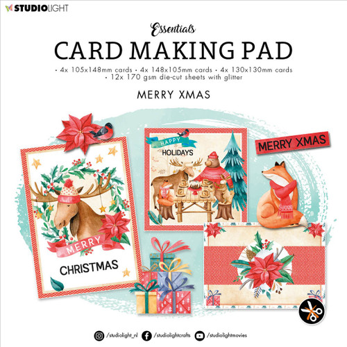 Studio Light Card Making Pad 7.87"X7.87"-Nr. 04, Merry Xmas LESCMP04 - 8713943143858